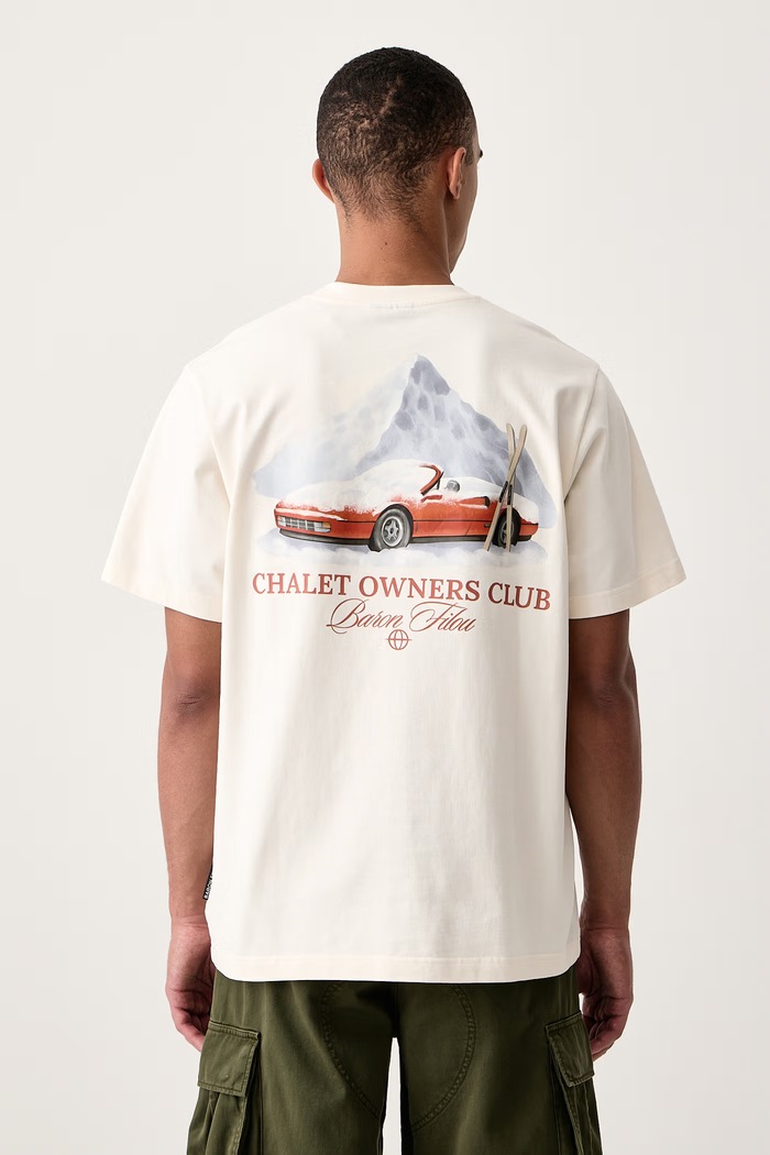 Baron Filou T-shirt bawełniany beżowy 000017218
