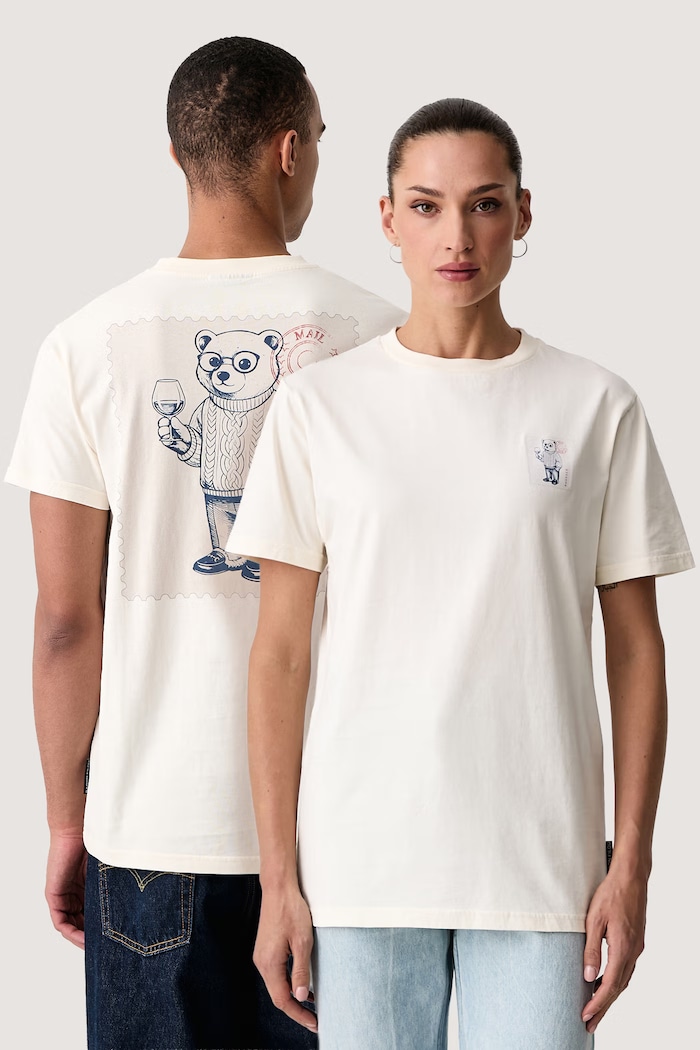 Baron Filou T-shirt bawełniany beżowy 000017049