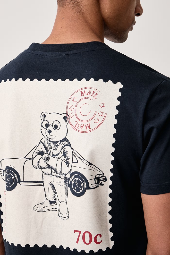 T-shirt bawełniany Baron Filou 000017042 granatowy