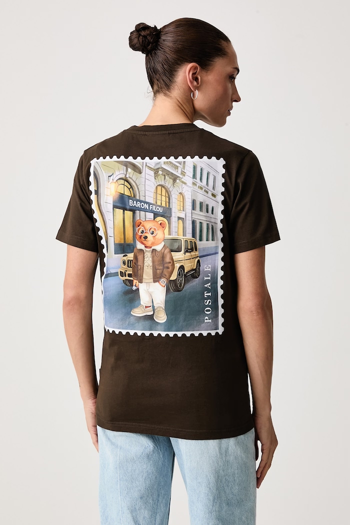 Baron Filou T-shirt bawełniany 000016993 brązowy AW26
