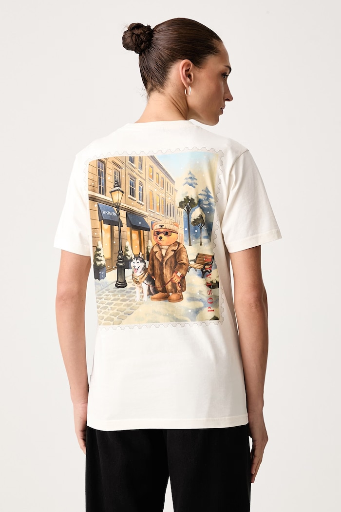 Baron Filou T-shirt bawełniany 000016986 beżowy AW26