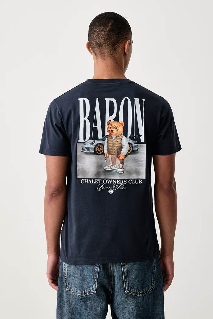 Baron Filou T-shirt bawełniany granatowy 000016973