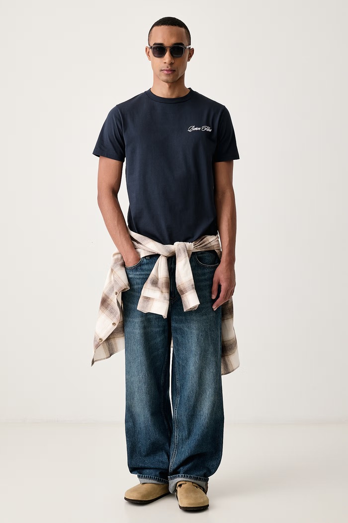 Baron Filou T-shirt bawełniany 000016973 granatowy AW26