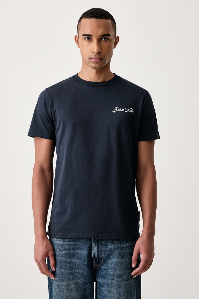 Odzież Baron Filou T-shirt bawełniany 000016973 granatowy