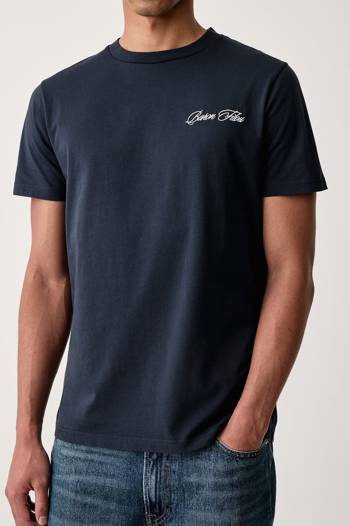T-shirt bawełniany Baron Filou 000016973 granatowy