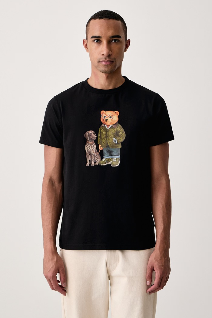 Baron Filou T-shirt bawełniany czarny 000016804