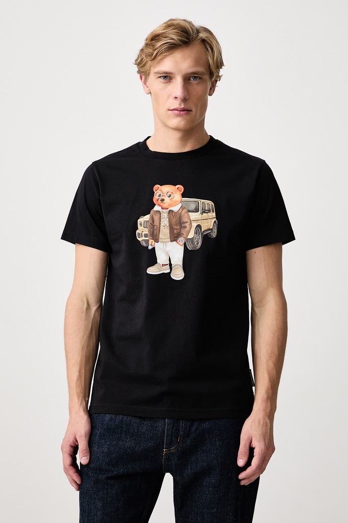 Baron Filou T-shirt bawełniany czarny 000016812