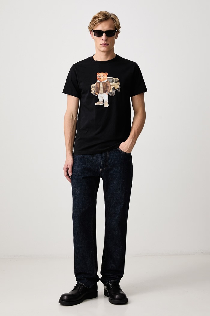 Baron Filou T-shirt bawełniany 000016812 czarny AW26