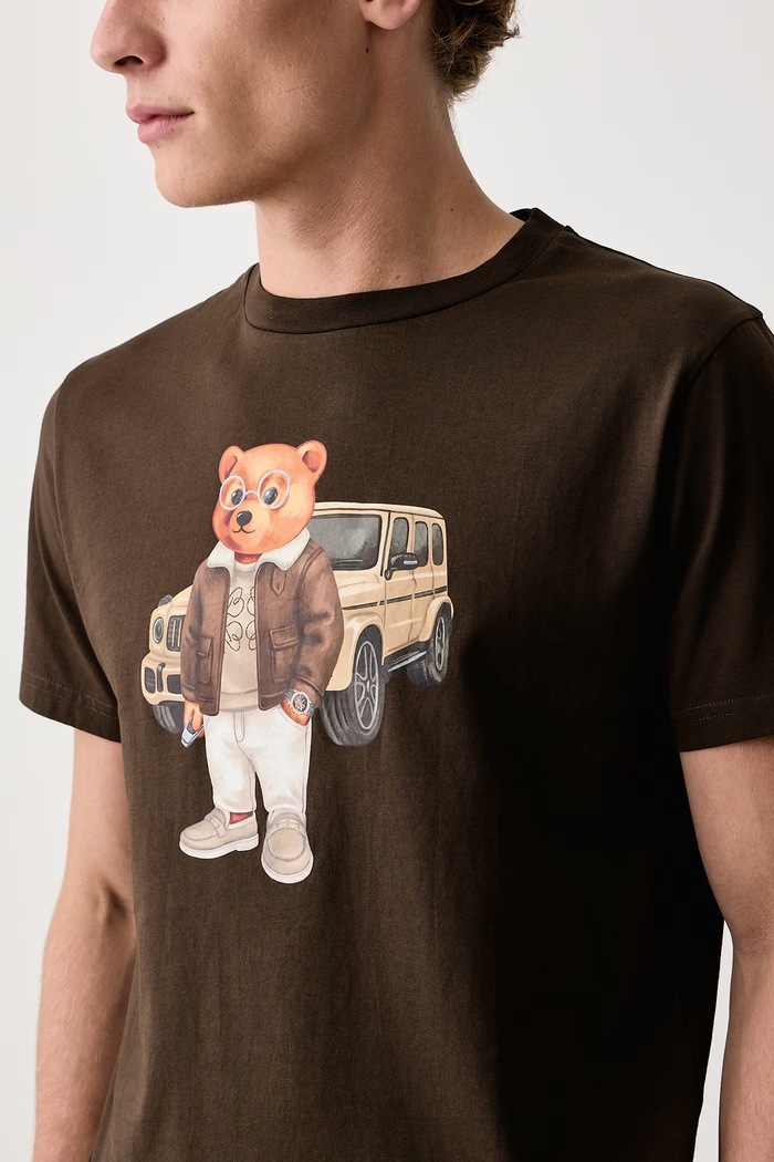 T-shirt bawełniany Baron Filou 000016777 brązowy