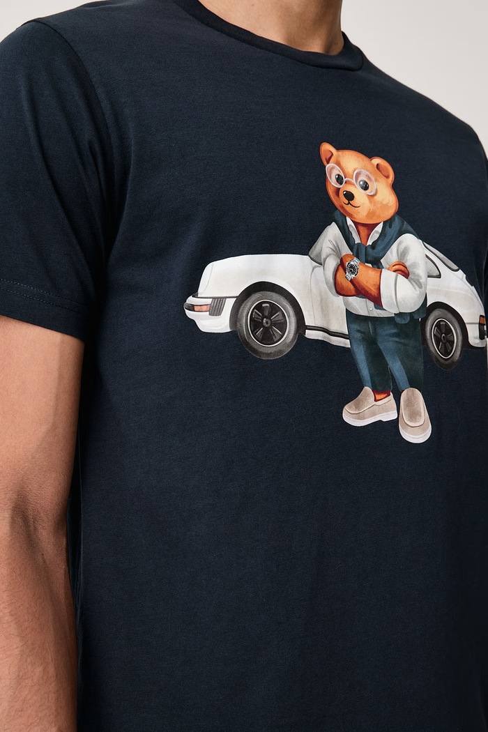 T-shirt bawełniany Baron Filou 000016770 granatowy