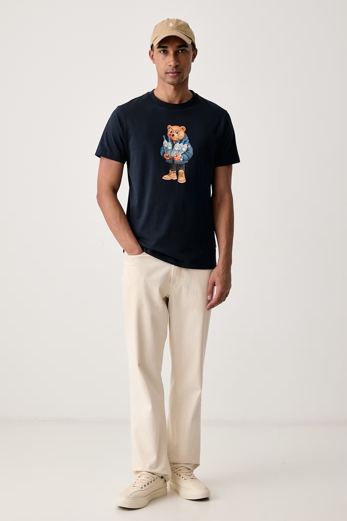 Baron Filou T-shirt bawełniany 000016755 granatowy AW26