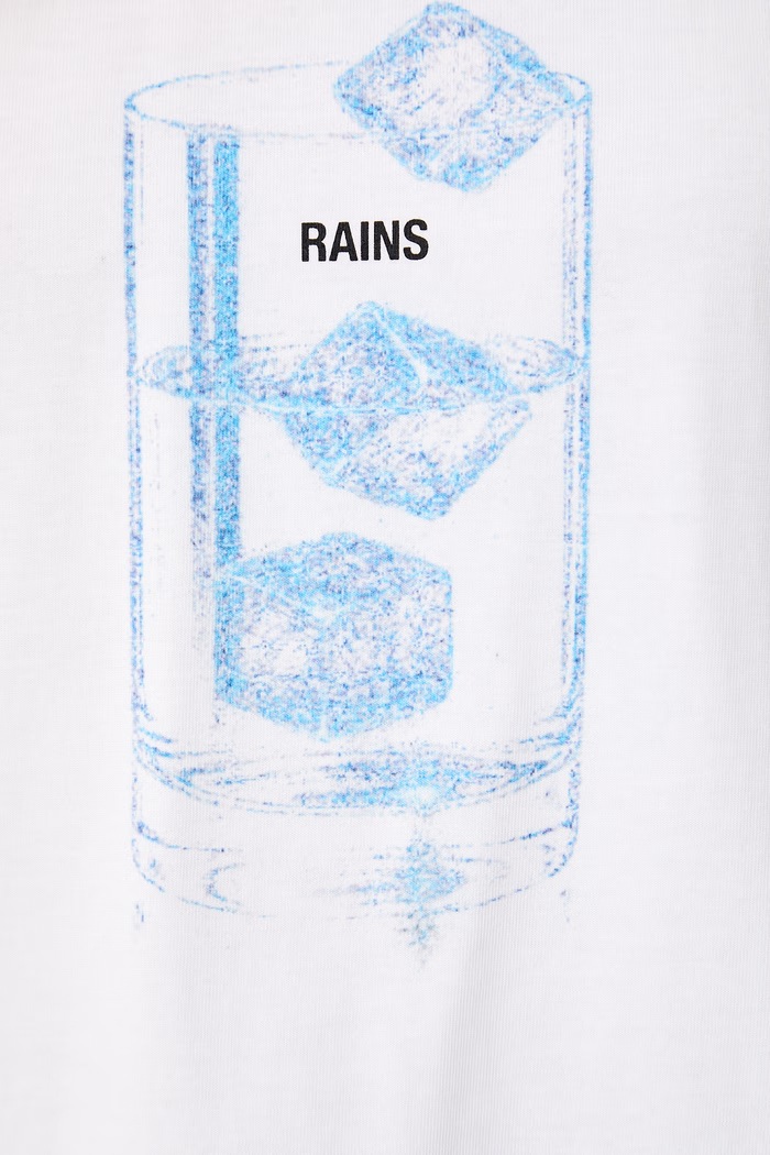 T-shirt bawełniany Classic T-shirt Cubes Rains biały 41550.09