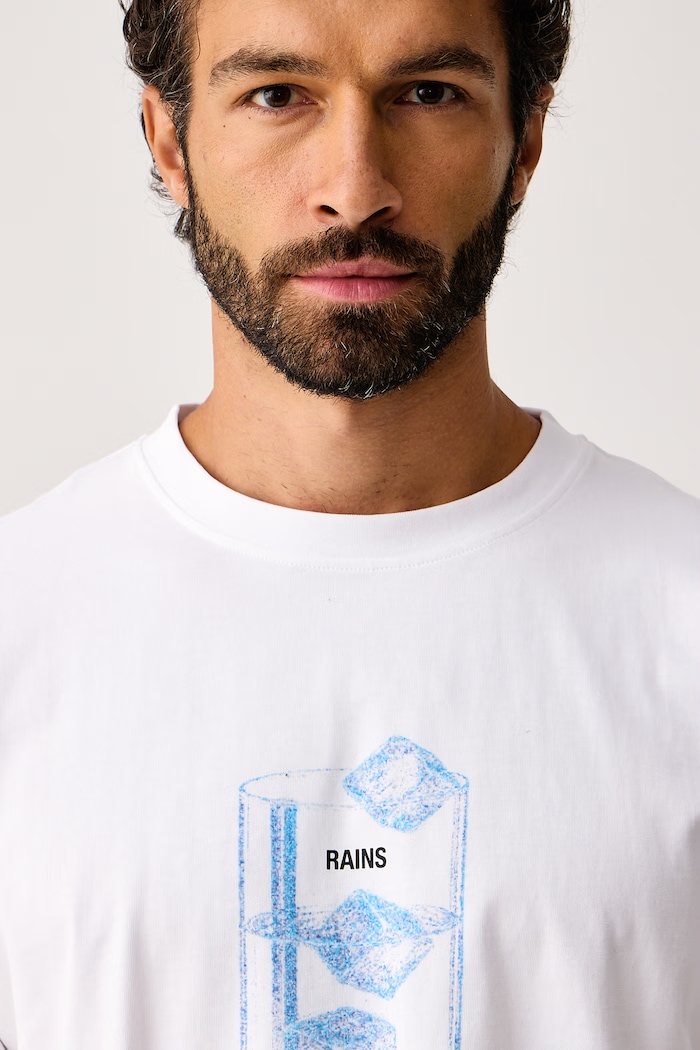 Rains Kratka majica bombažna Classic T-shirt Cubes 41550.09