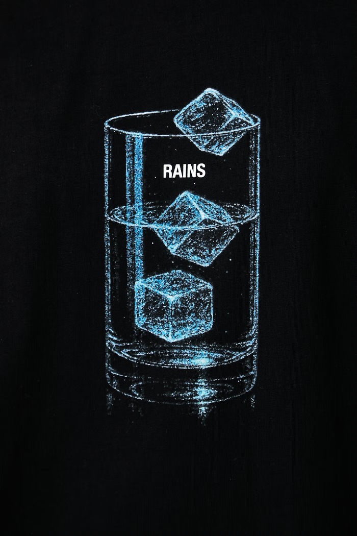 T-shirt bawełniany Classic T-shirt Cubes Rains czarny 41550.01