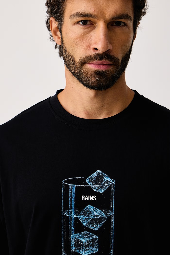 Rains Kratka majica bombažna Classic T-shirt Cubes 41550.01