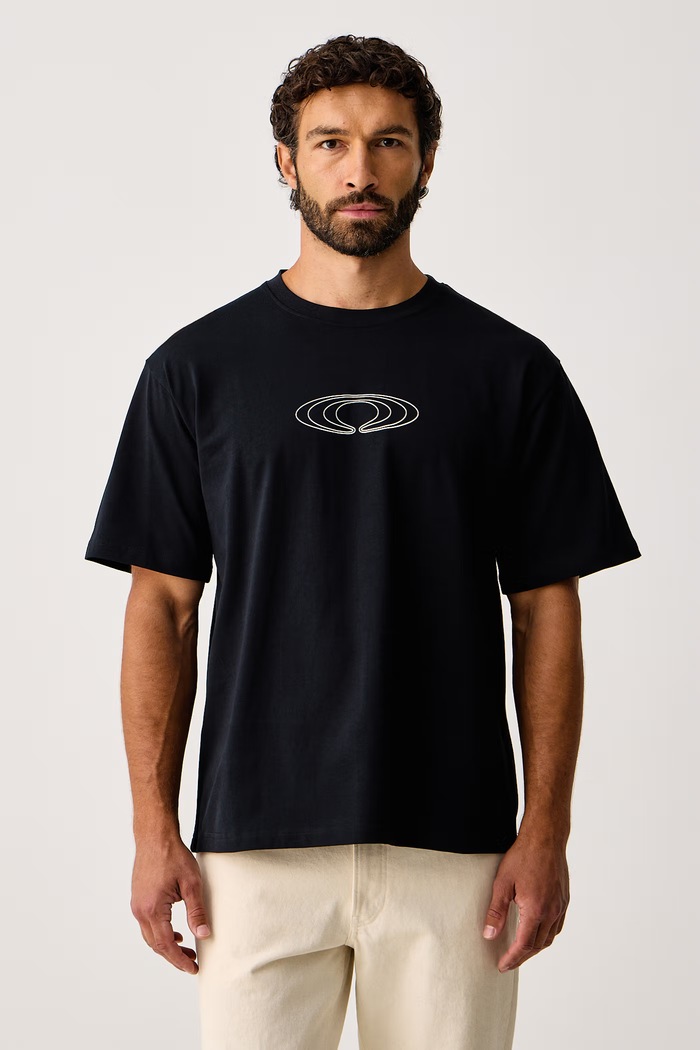 Rains T-shirt męski bawełniany Classic T-shirt Splash czarny 41470.01