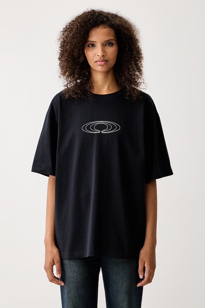 Rains Tričko pánske bavlnené Classic T-shirt Splash čierna 41470.01