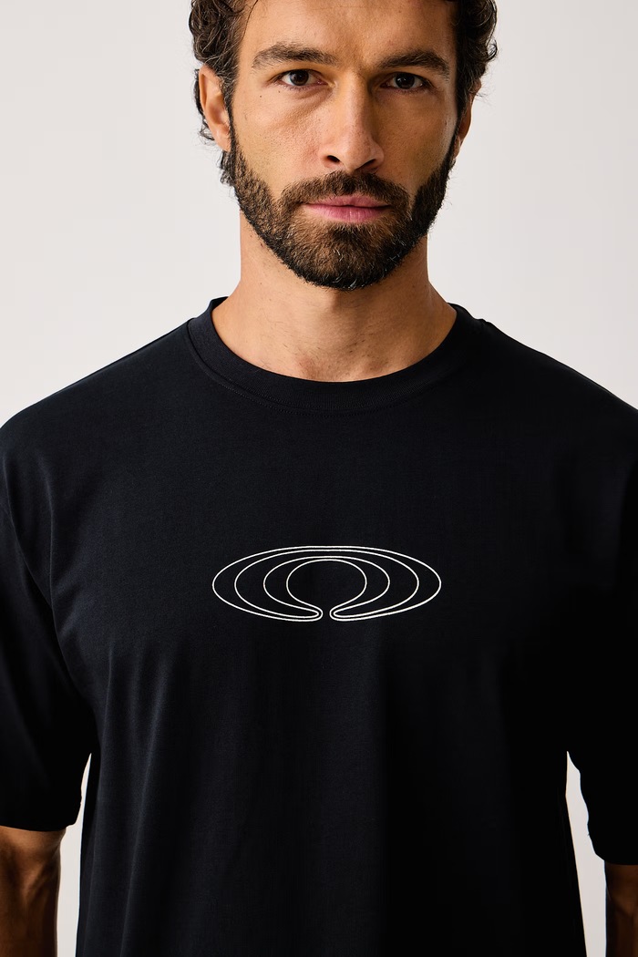 T-shirt męski bawełniany Classic T-shirt Splash Rains 41470.01 czarny