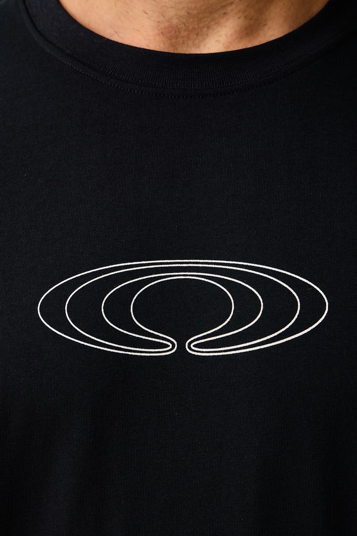 T-shirt męski bawełniany Classic T-shirt Splash Rains czarny 41470.01
