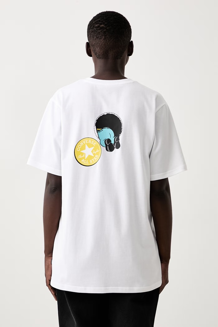 Odzież Converse T-shirt bawełniany x Minions & Monsters CVM6T226 biały