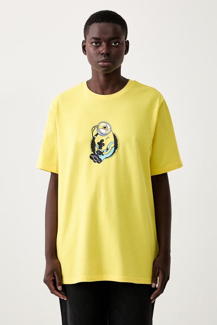Converse T-shirt bawełniany x Minions & Monsters CVM6T226 żółty AW26