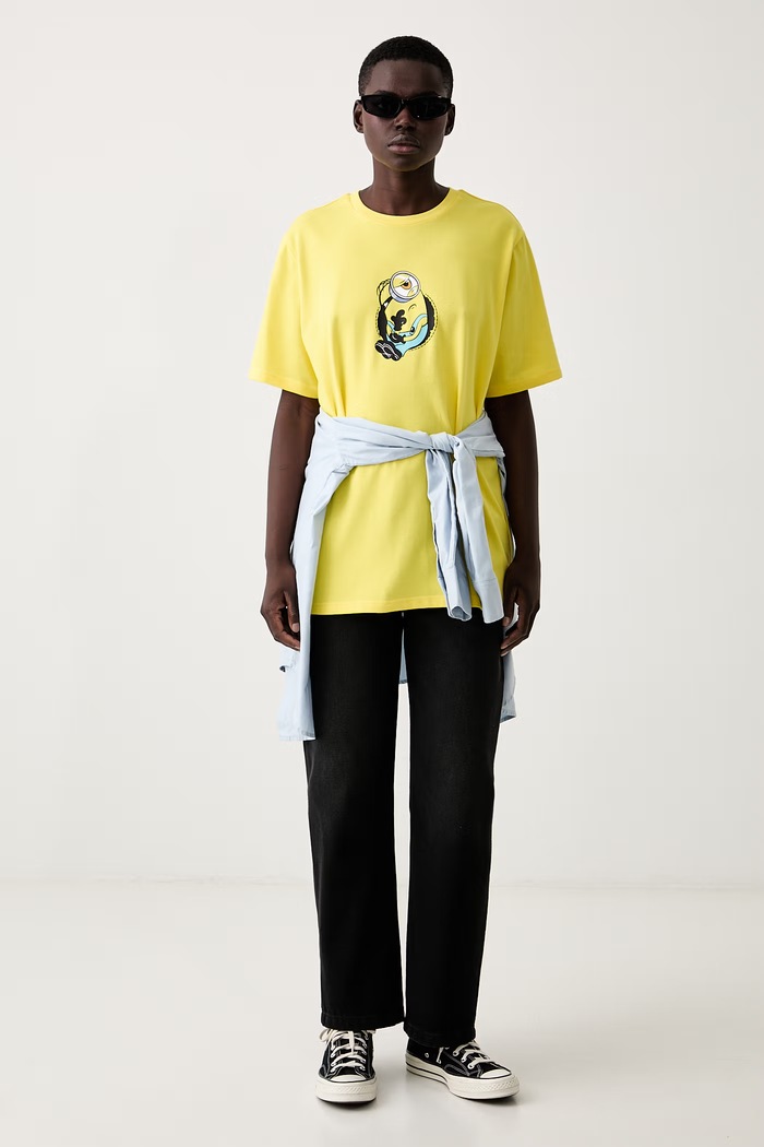 Converse T-shirt bawełniany x Minions & Monsters żółty CVM6T226
