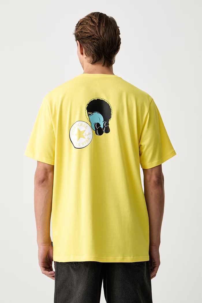 Converse T-shirt bawełniany x Minions & Monsters CVM6T226 żółty