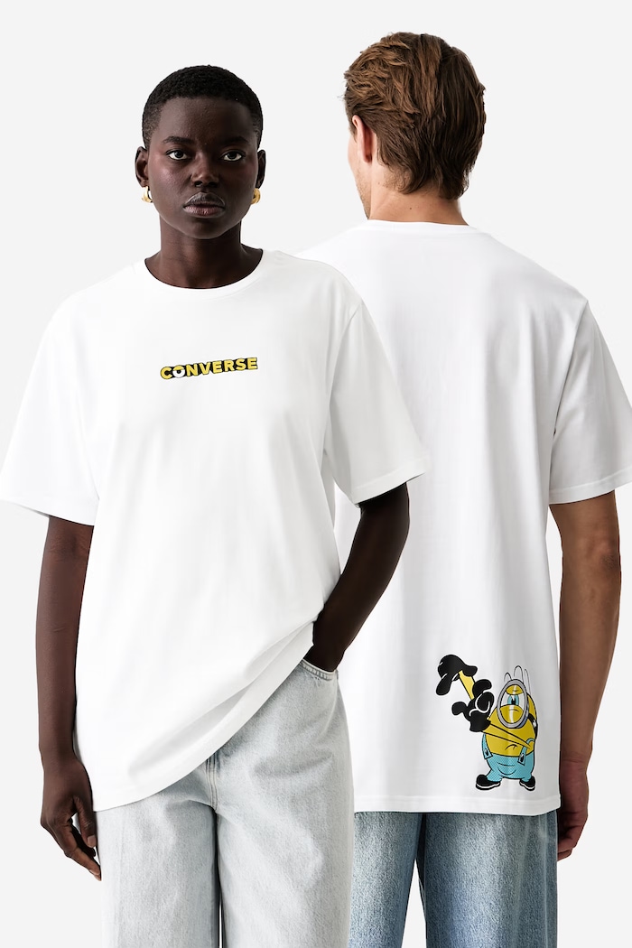 Converse T-shirt bawełniany x Minions & Monsters biały CVM6T225