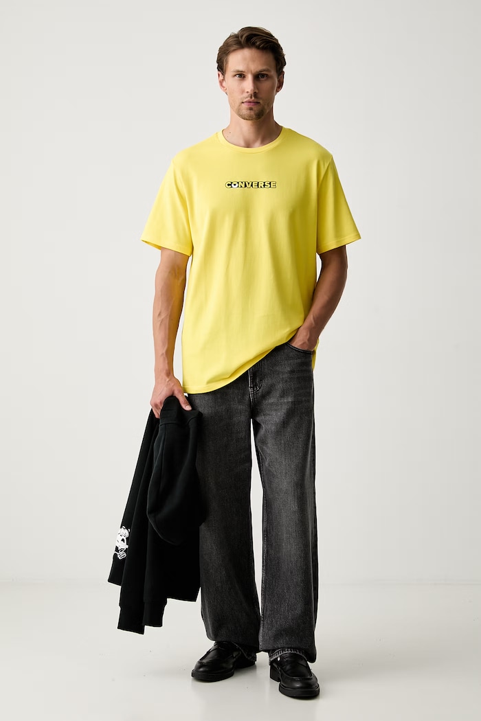 Converse T-shirt bawełniany x Minions & Monsters żółty CVM6T225