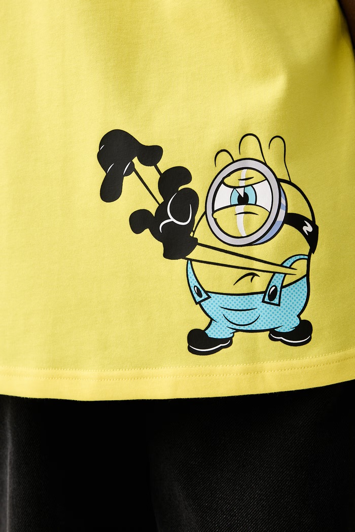Converse T-shirt bawełniany x Minions & Monsters CVM6T225 żółty