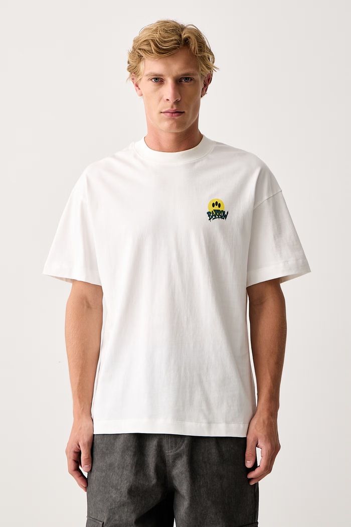 Odzież Barrow T-shirt bawełniany F6BWUATH069 biały