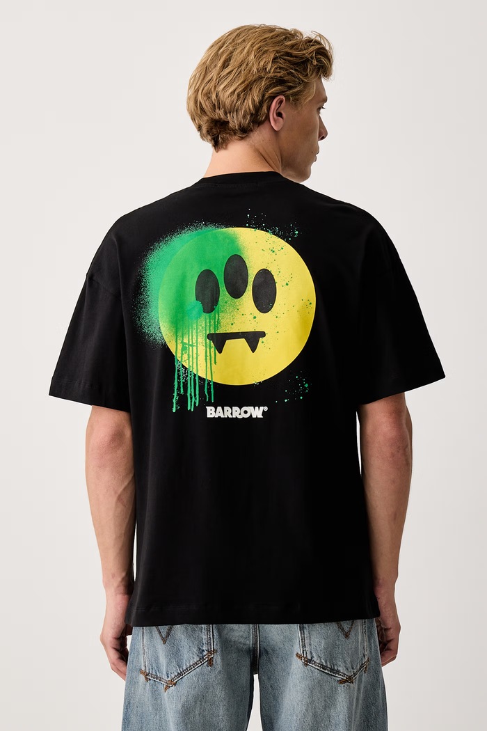 Barrow T-shirt bawełniany czarny F6BWUATH069