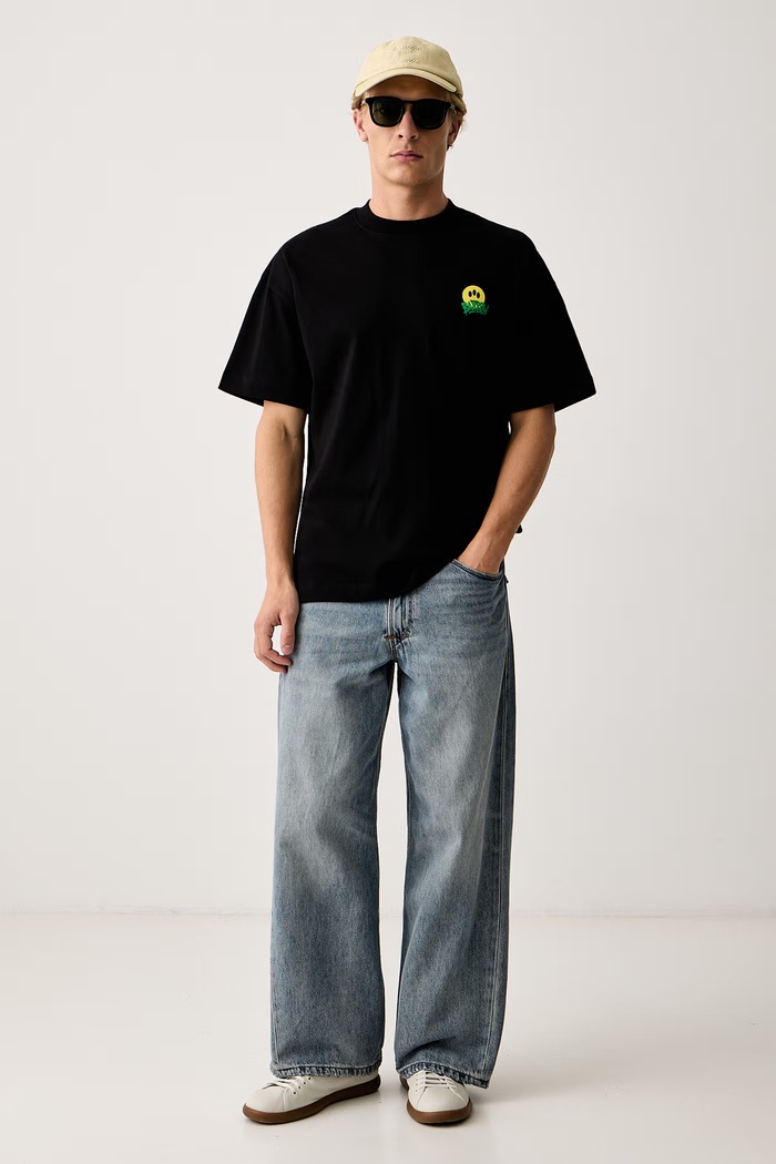 Barrow T-shirt bawełniany F6BWUATH069 czarny AW26