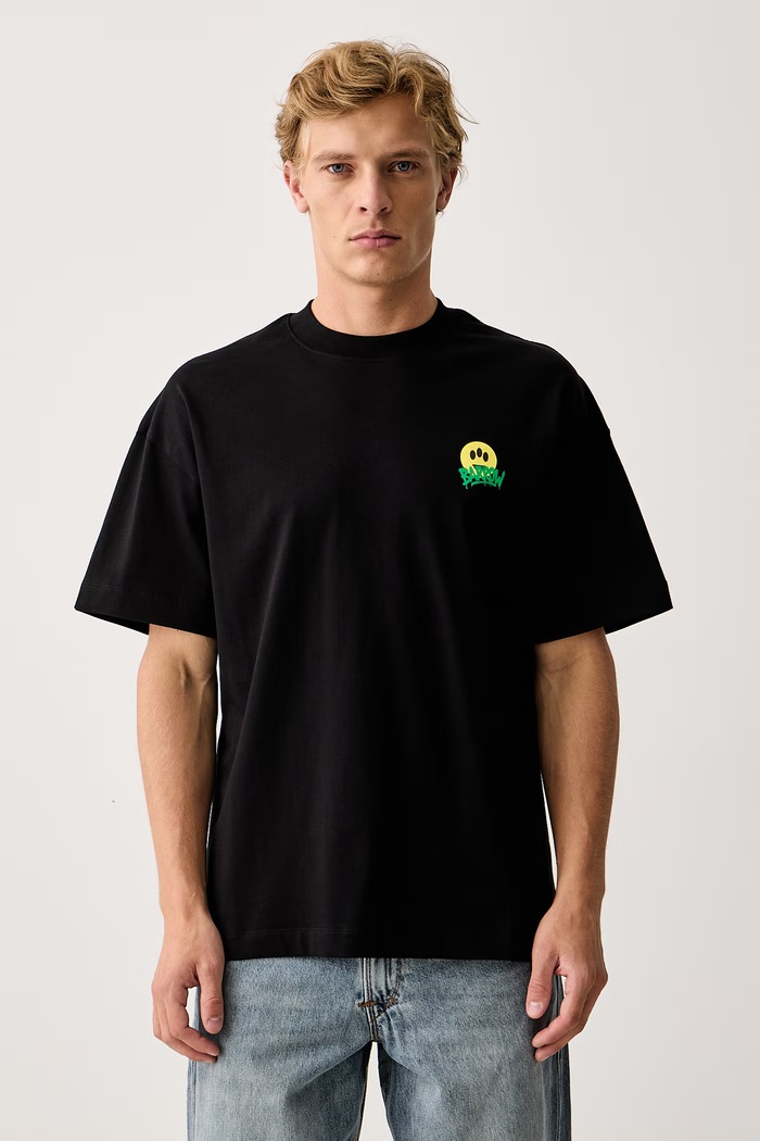 Odzież Barrow T-shirt bawełniany F6BWUATH069 czarny
