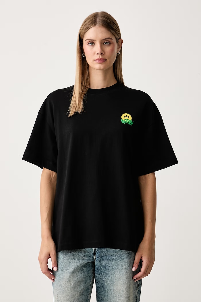 Ρούχα Barrow T-shirt βαμβακερό F6BWUATH069 μαύρο