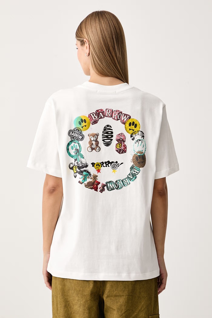 Barrow T-shirt damski bawełniany biały F6BWUATH068