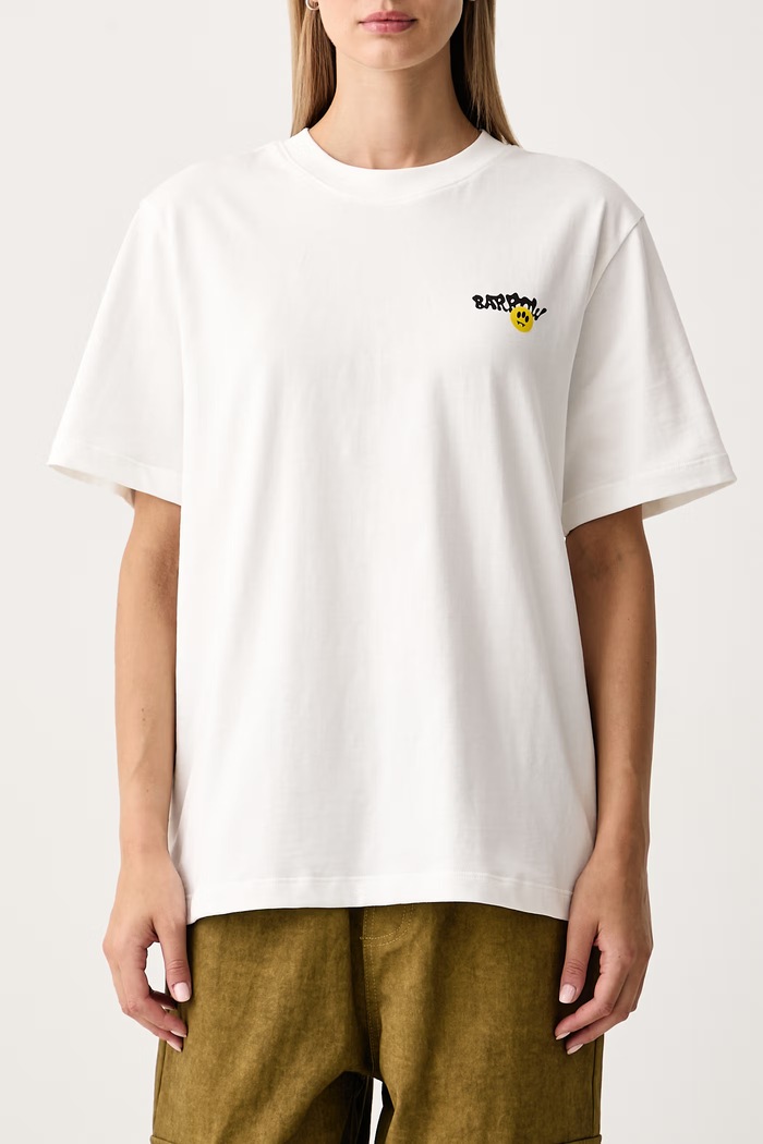 T-shirt damski bawełniany Barrow F6BWUATH068 biały