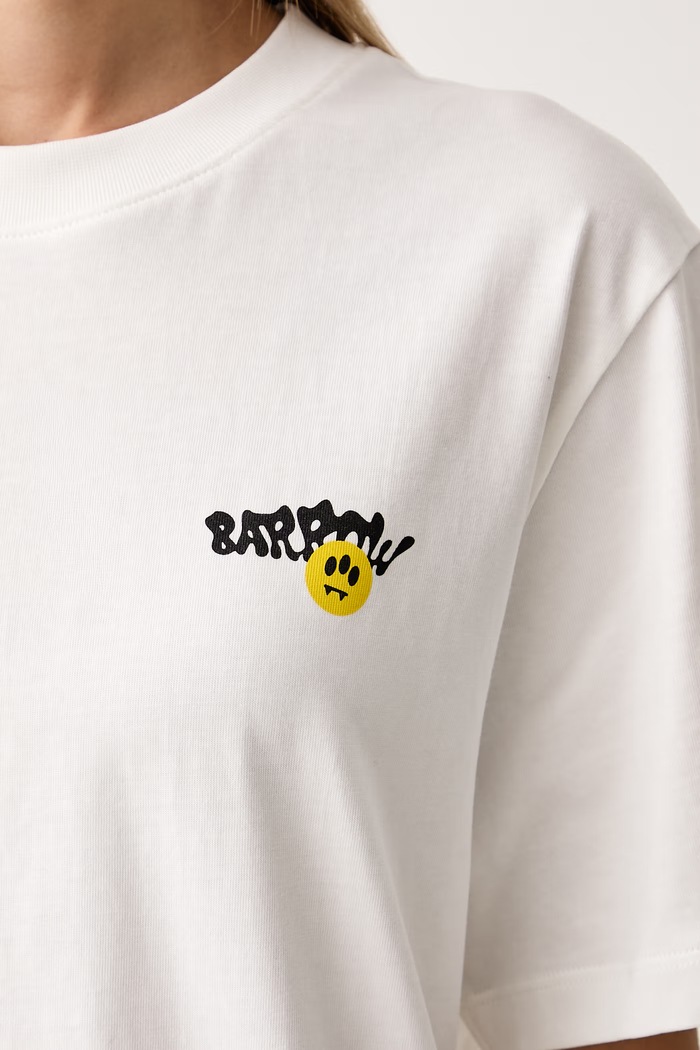 T-shirt damski bawełniany Barrow biały F6BWUATH068