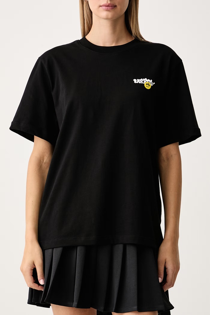 T-shirt damski bawełniany Barrow F6BWUATH068 czarny