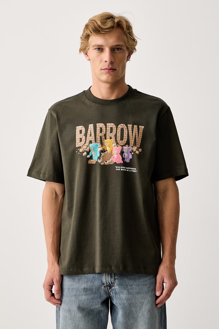 Barrow T-shirt bawełniany zielony F6BWUATH065