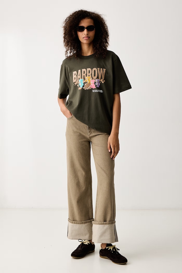 Barrow T-shirt pamut F6BWUATH065 zöld AW26