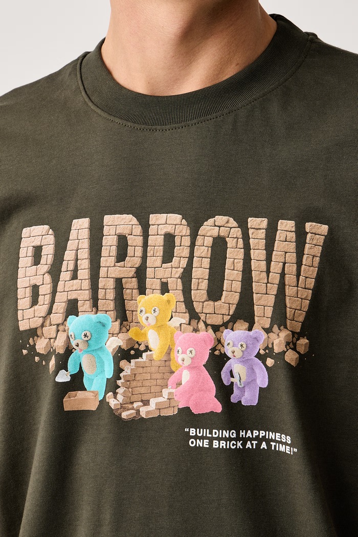 T-shirt bawełniany Barrow F6BWUATH065 zielony