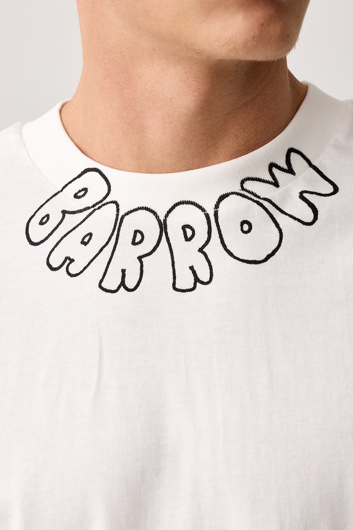 T-shirt bawełniany Barrow F6BWUATH048 biały