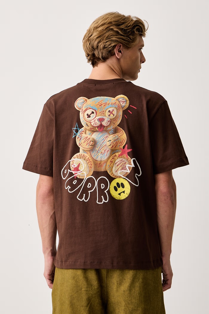Odzież Barrow T-shirt bawełniany F6BWUATH048 brązowy