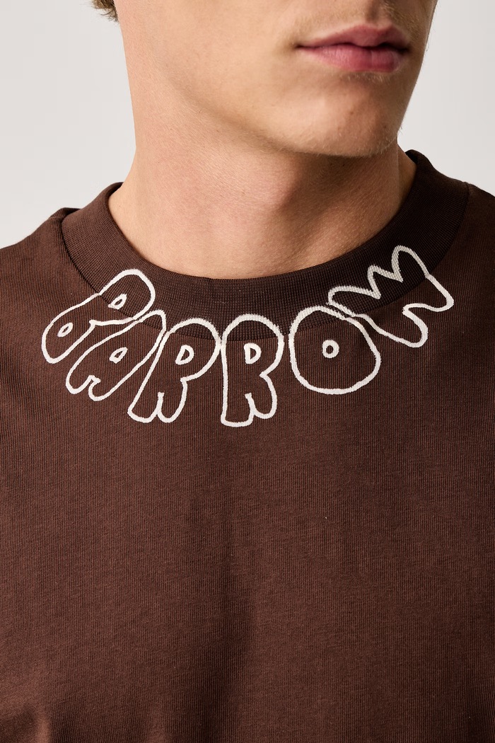 T-shirt bawełniany Barrow F6BWUATH048 brązowy