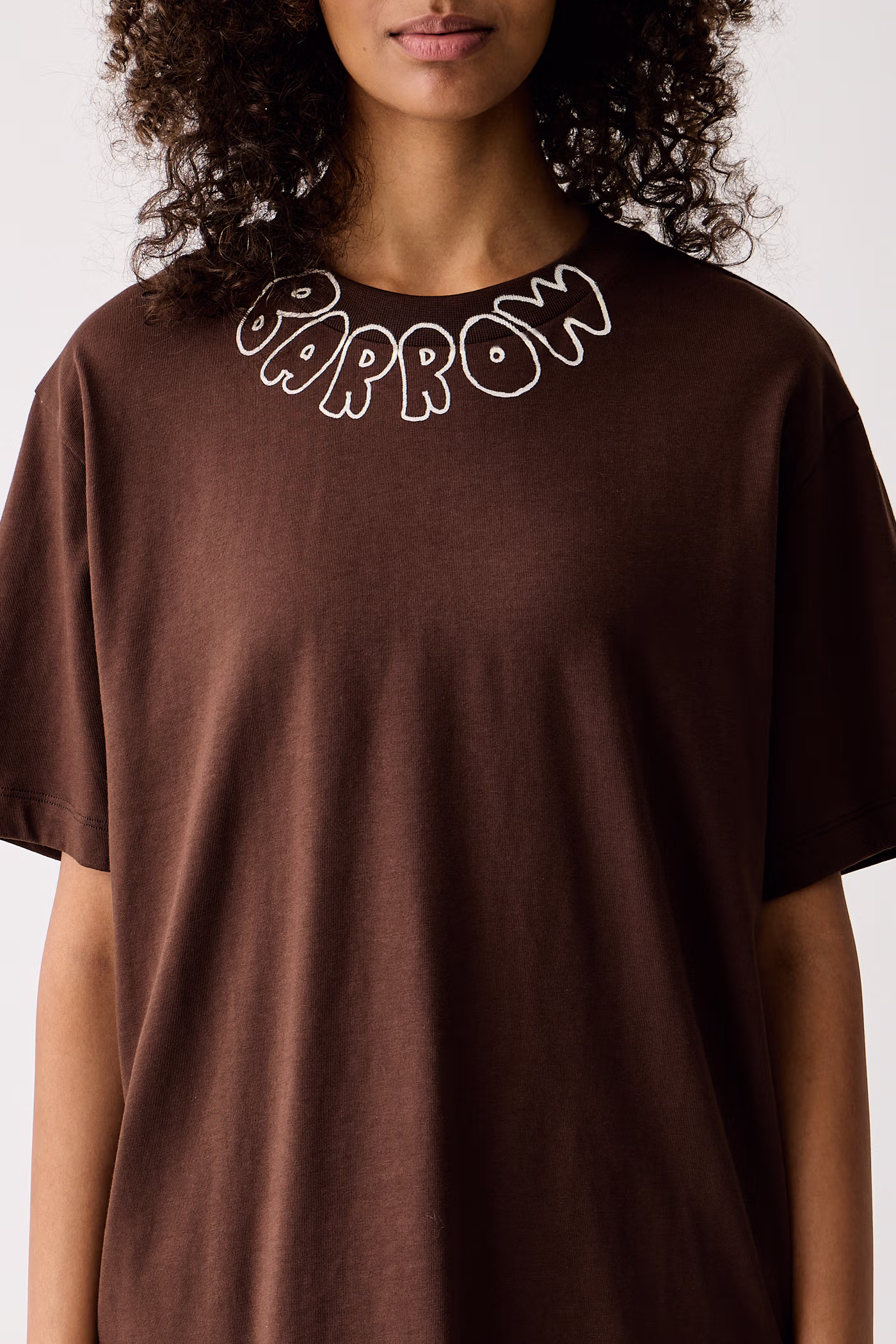 T-shirt βαμβακερό Barrow F6BWUATH048 καφέ
