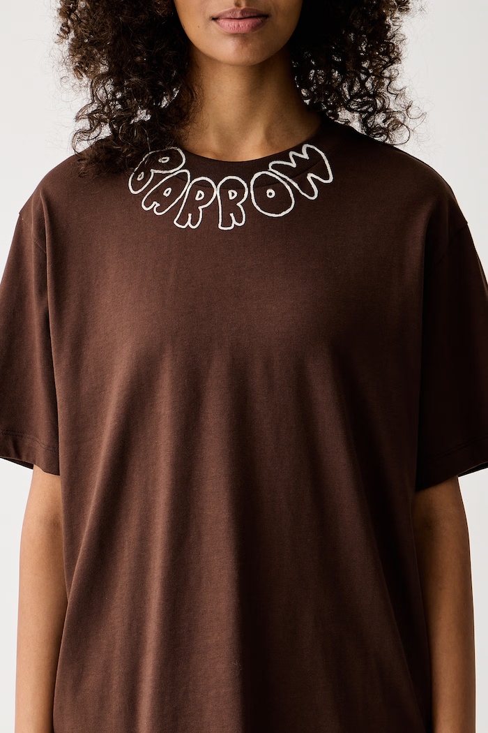 T-shirt pamut Barrow F6BWUATH048 barna