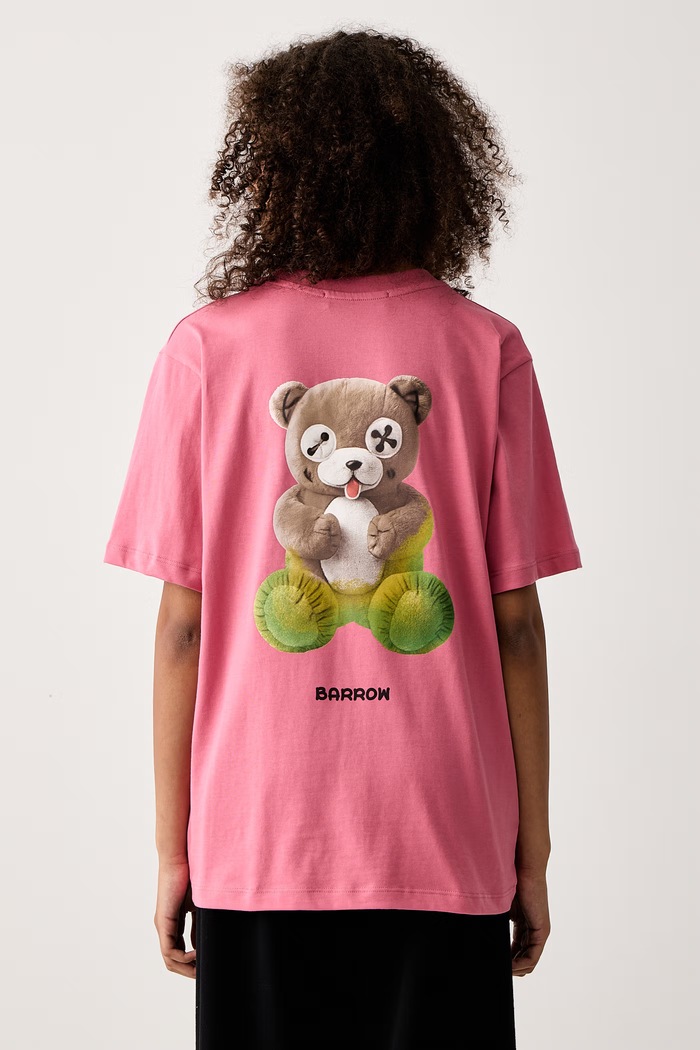 Barrow T-shirt βαμβακερό ροζ F6BWUATH042