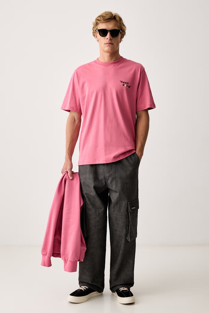 Barrow T-shirt bawełniany F6BWUATH042 różowy AW26