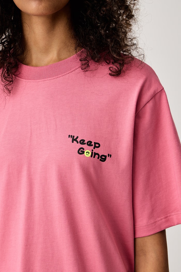 T-shirt βαμβακερό Barrow F6BWUATH042 ροζ